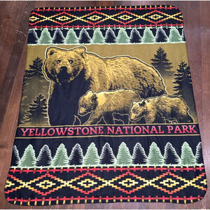 Yellowstone General National Park Throw Bear Cub Blanket Machine Washable 48x60